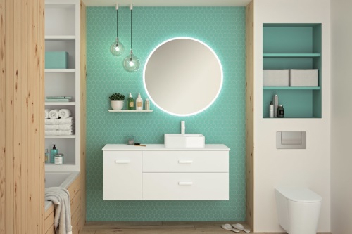 meuble salle bain vert